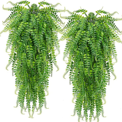 Artificial Hanging Fern Plant Decor Frugal Finds Galore