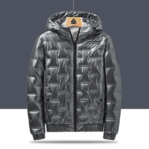 Winter Men's Cotton-Padded Jacket Fashion Casual Bright Face Down Padded Jacket Frugal Finds Galore