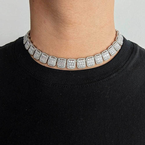 Hip Hop Necklace 13mm Mixed Square Rock Candy Chain Frugal Finds Galore