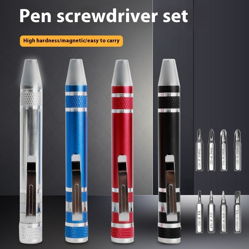 8 In 1 Screwdriver Batch Suit Aluminum Alloy Pen Type Pen Manual