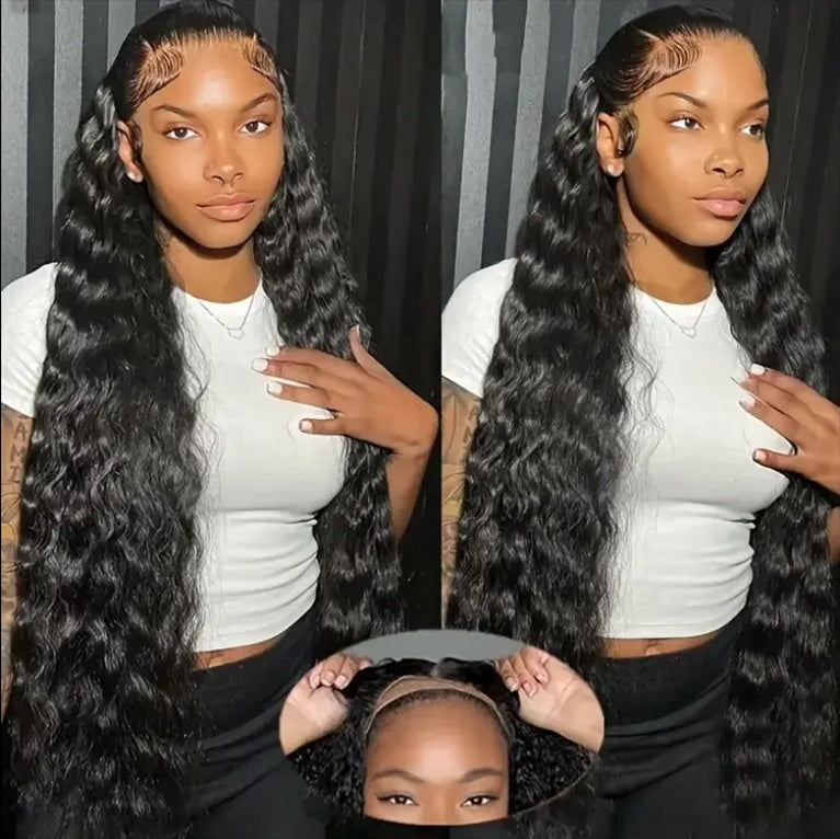 No Glue Wig, Human Hair Pre-pull, Pre-cut 200 Density Clear Hd Lace Front Wig