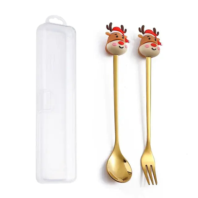 Christmas Cutlery Set: Festive Spoon and Fork