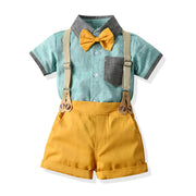 Boys' Fashion Short-Sleeve Shirt and Overalls Set Frugal Finds Galore