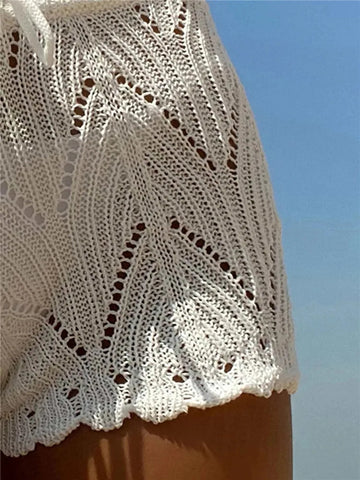 Hollow Out Crochet Knit Swim Shorts Frugal Finds Galore