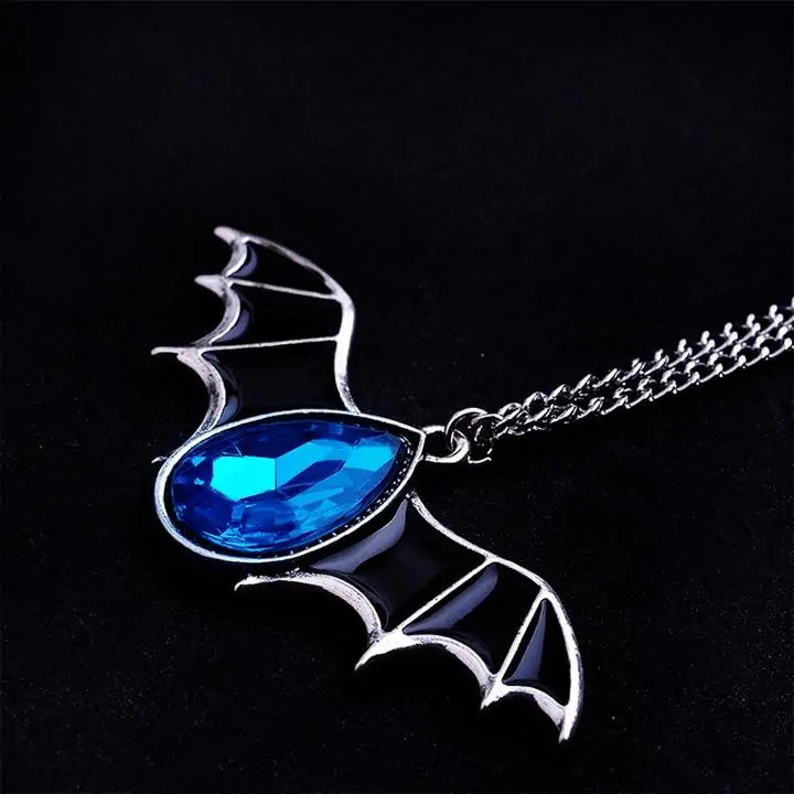 Vampire Bat Crystal Necklace