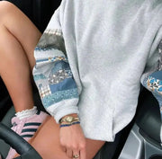 Printed Patch Hooded Sweater Frugal Finds Galore