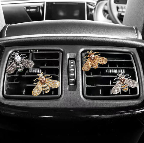 Cute Bee Car Air Freshener Clip with Pearl & Rhinestones Frugal Finds Galore