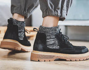 Men's High-Top Leather Martin Military Boots Frugal Finds Galore
