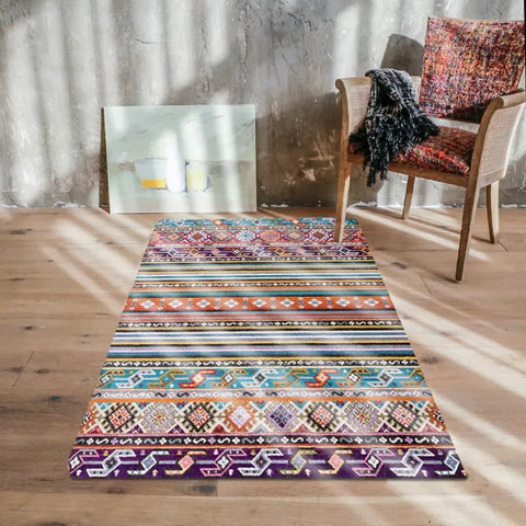 Bohemian Turkish Area Rug, Multicolor Floral Carpet Frugal Finds Galore