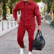 Suede Slim Fit Solid Color Two-Piece Suit for Men Frugal Finds Galore