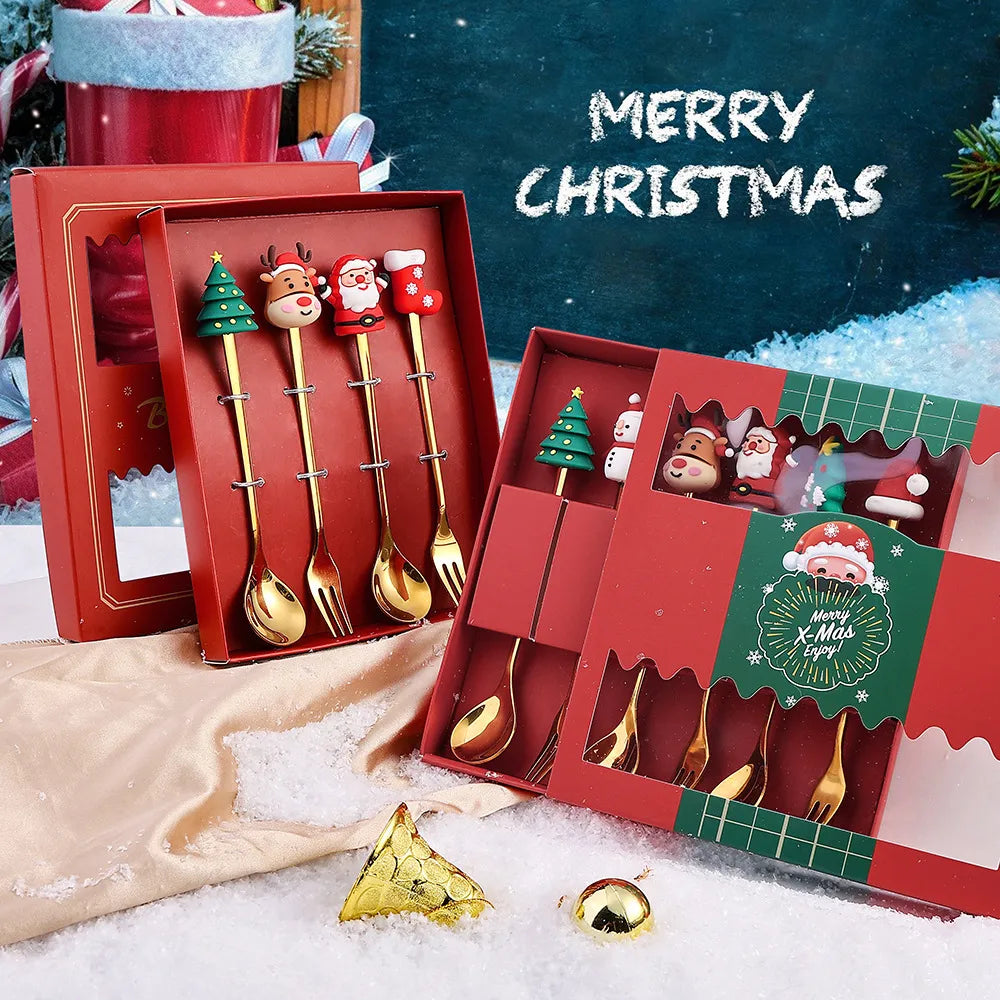 Christmas Cutlery Set: Festive Spoon and Fork