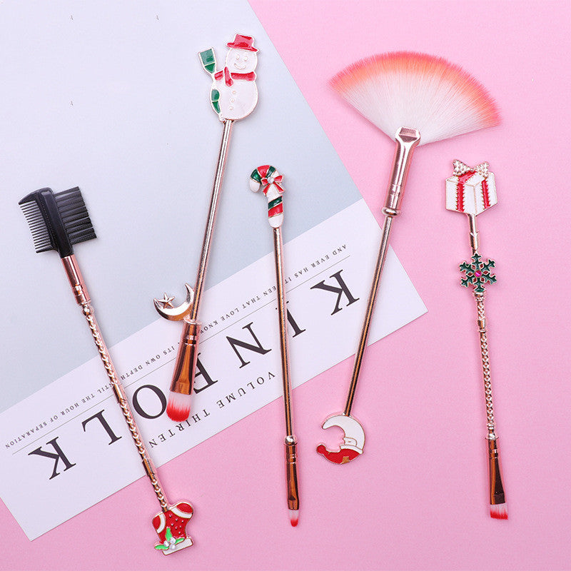 Christmas moose makeup brush set