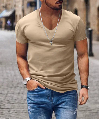 Men's Plus Size Solid Color Casual Short Sleeve T-shirt Frugal Finds Galore