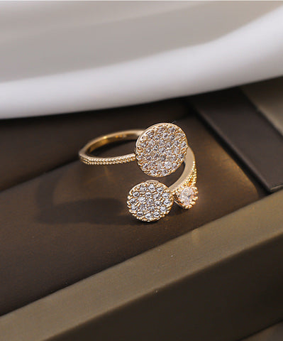 Rhinestone Round Decor Cuff Ring Frugal Finds Galore