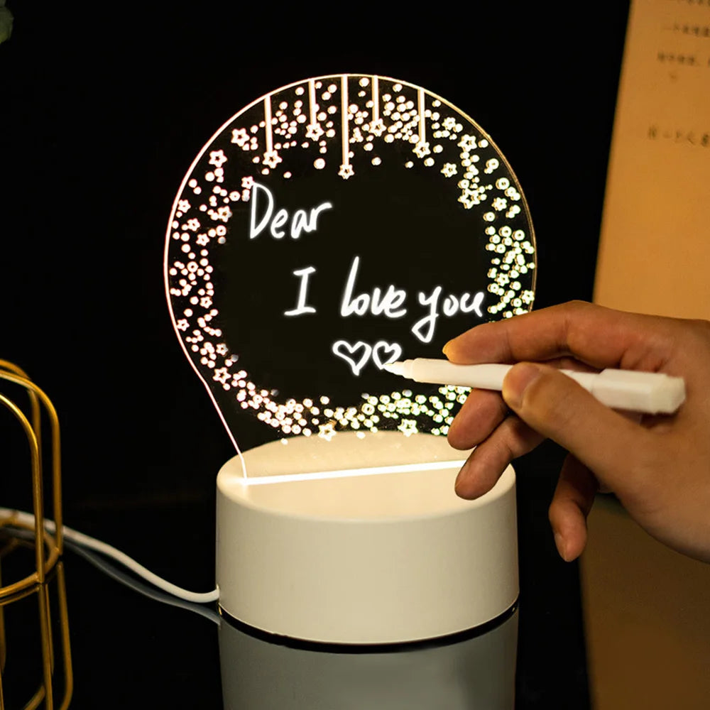 Night Light Changing Memo Board LED Lamp