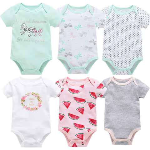 Baby Onesie Set, 6 Pieces Short Sleeve Outfit Frugal Finds Galore
