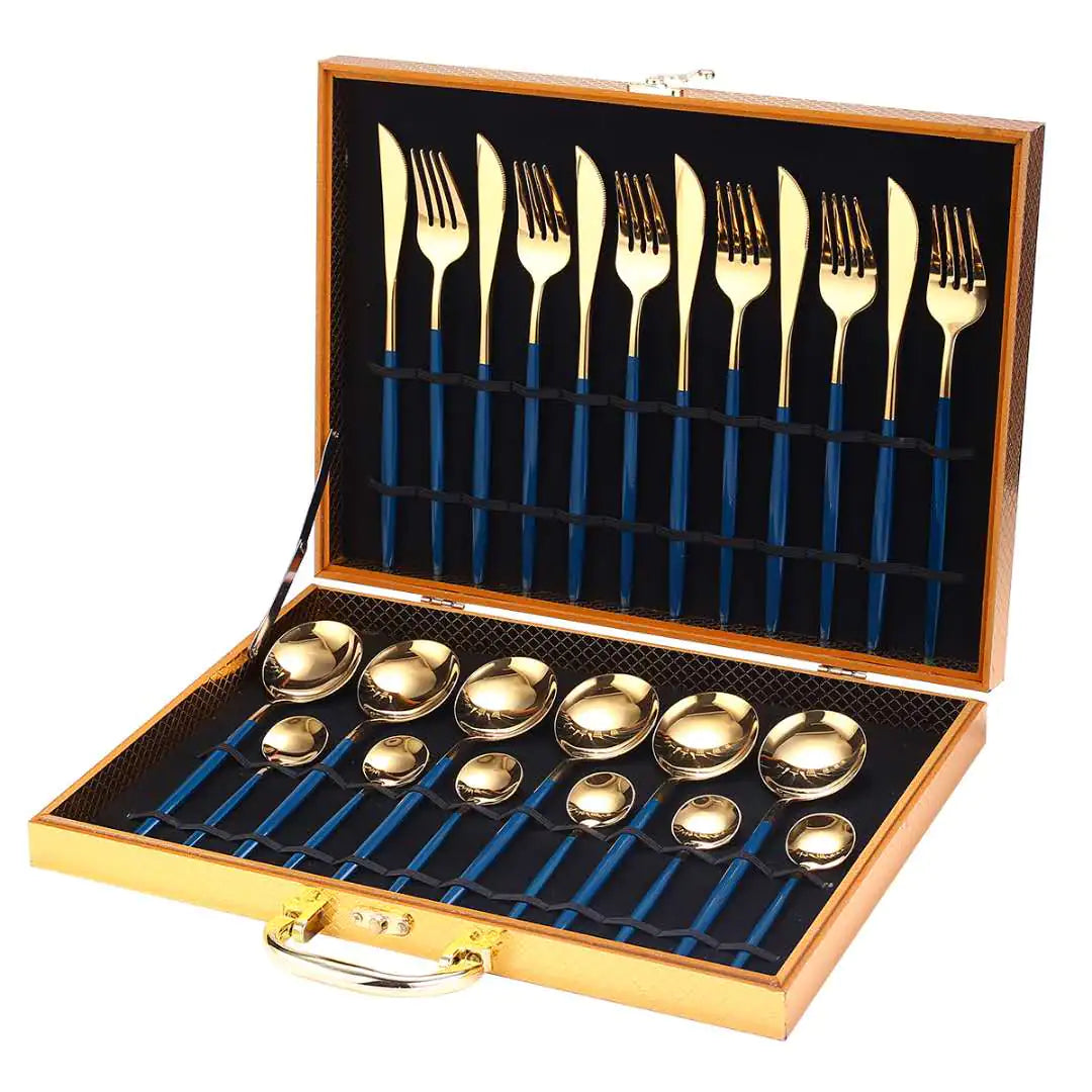 24pcs Gold Dinnerware Set