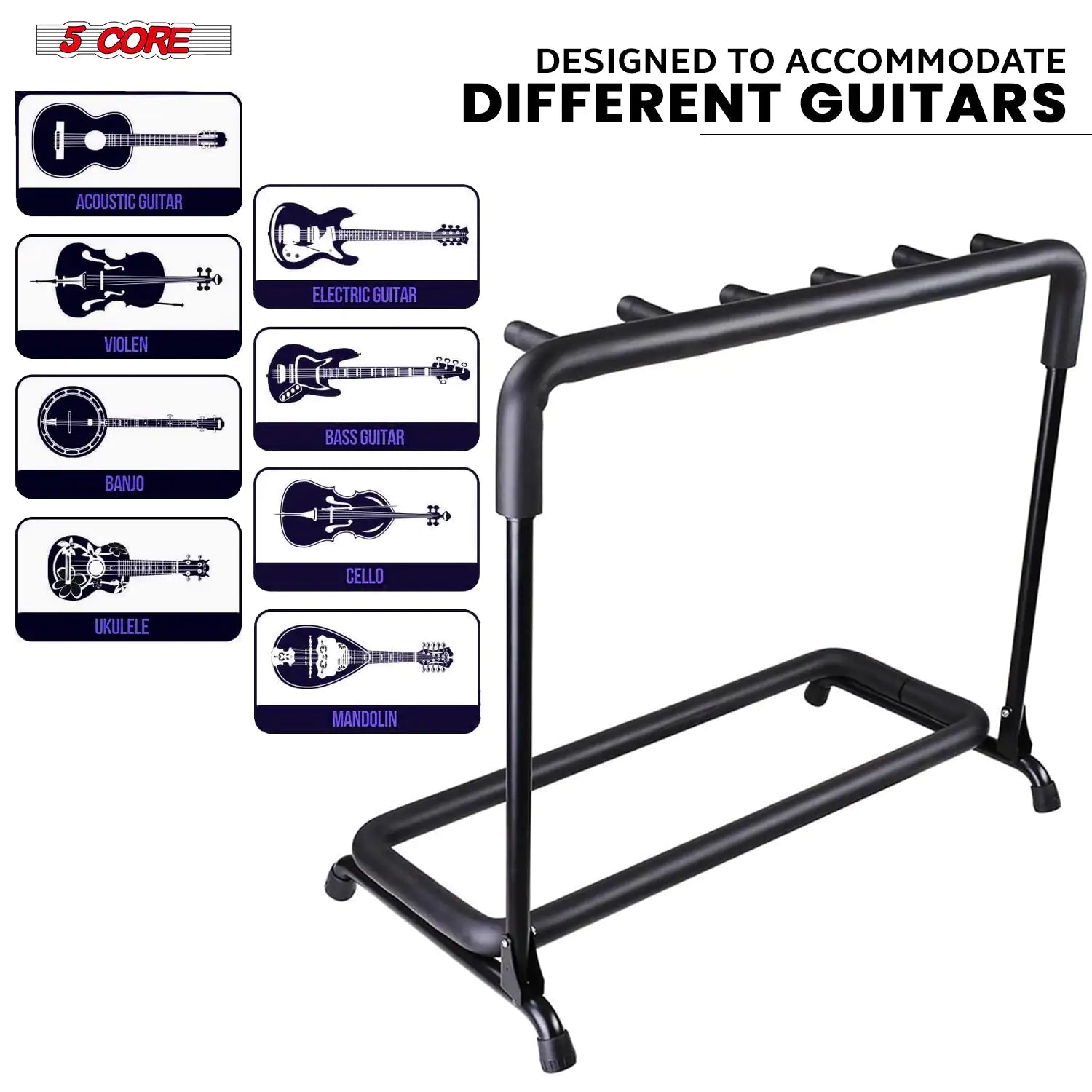 5 Slot Multi Guitar Stand