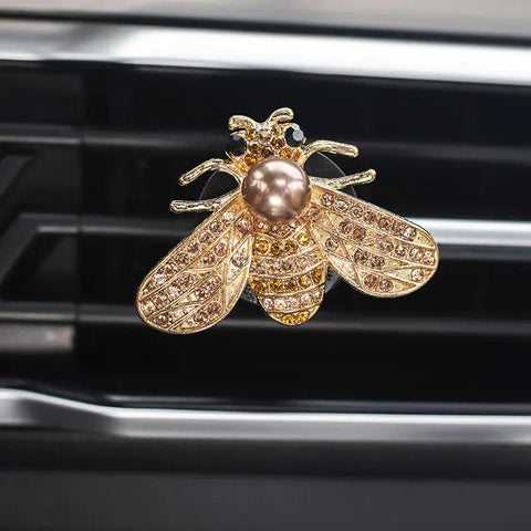 Cute Bee Car Air Freshener Clip with Pearl & Rhinestones Frugal Finds Galore
