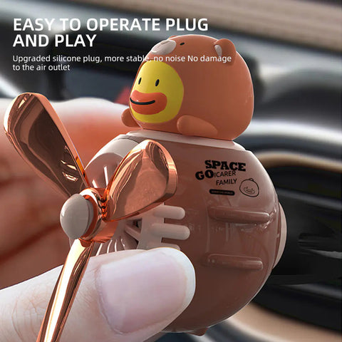 Cartoon Pilot Car Air Freshener with Rotating Propeller Frugal Finds Galore