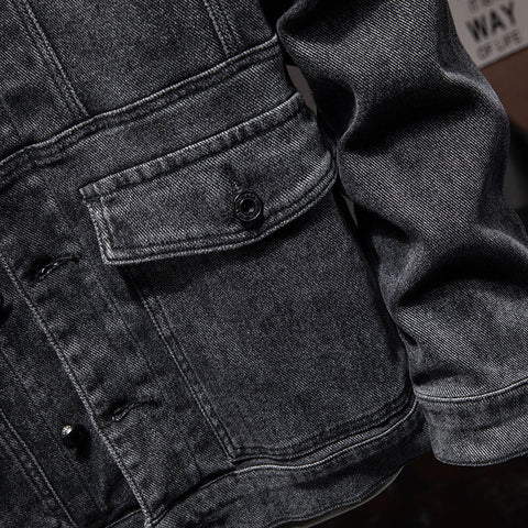 Men's Hooded Denim Jacket Utility Top Frugal Finds Galore