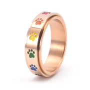 Rainbow Rotatable Stainless Steel Ring for Women Frugal Finds Galore