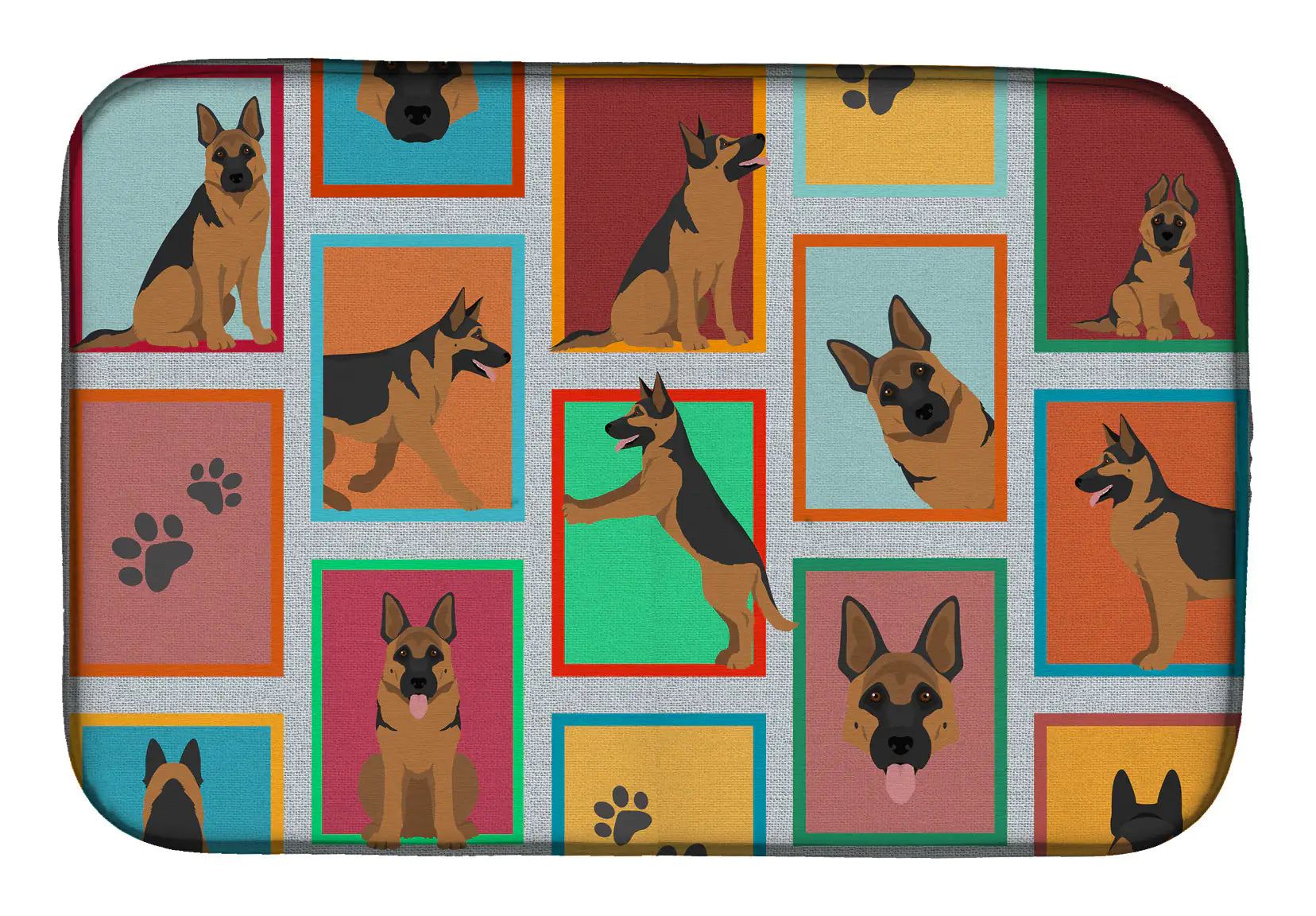 Lots of German Shepherd Dish Drying Mat