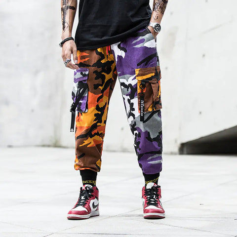 Men's Camo Cargo Joggers - Hip Hop Streetwear Pants Frugal Finds Galore