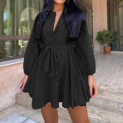 Women's Long Sleeve Stand Collar Fashion Dress Frugal Finds Galore