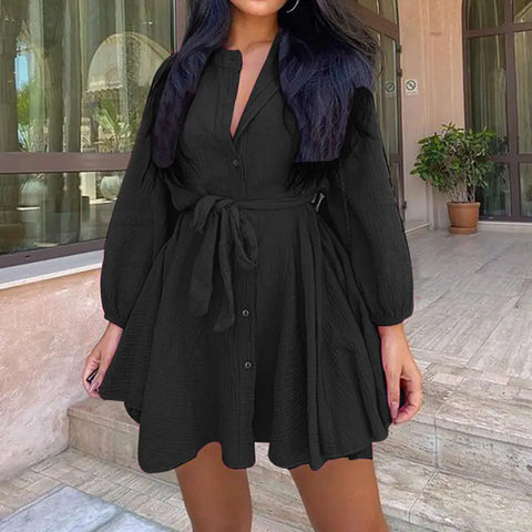 Women's Long Sleeve Stand Collar Fashion Dress Frugal Finds Galore