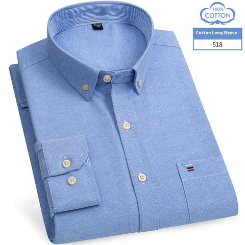 Men's Long-sleeved Cotton Shirt Business Casual Slim-fitting Shirt Frugal Finds Galore