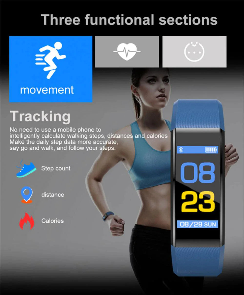 Reloj inteligente de fitness con monitor de actividad y frecuencia cardíaca para mujeres y hombres, monitor de presión arterial y oxígeno