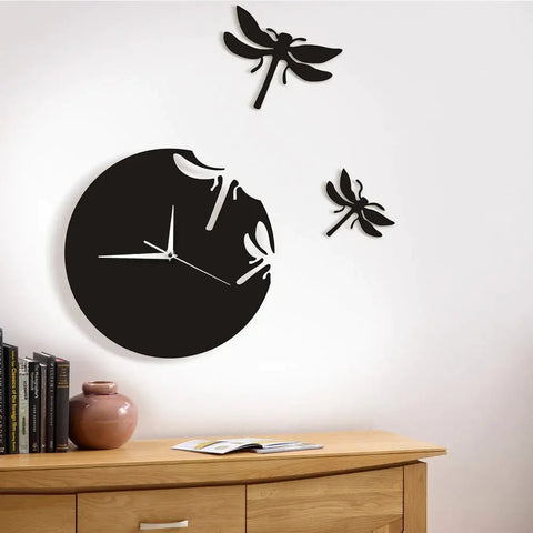 DIY Acrylic Dragonfly Wall Clock for Living Room Decor Frugal Finds Galore