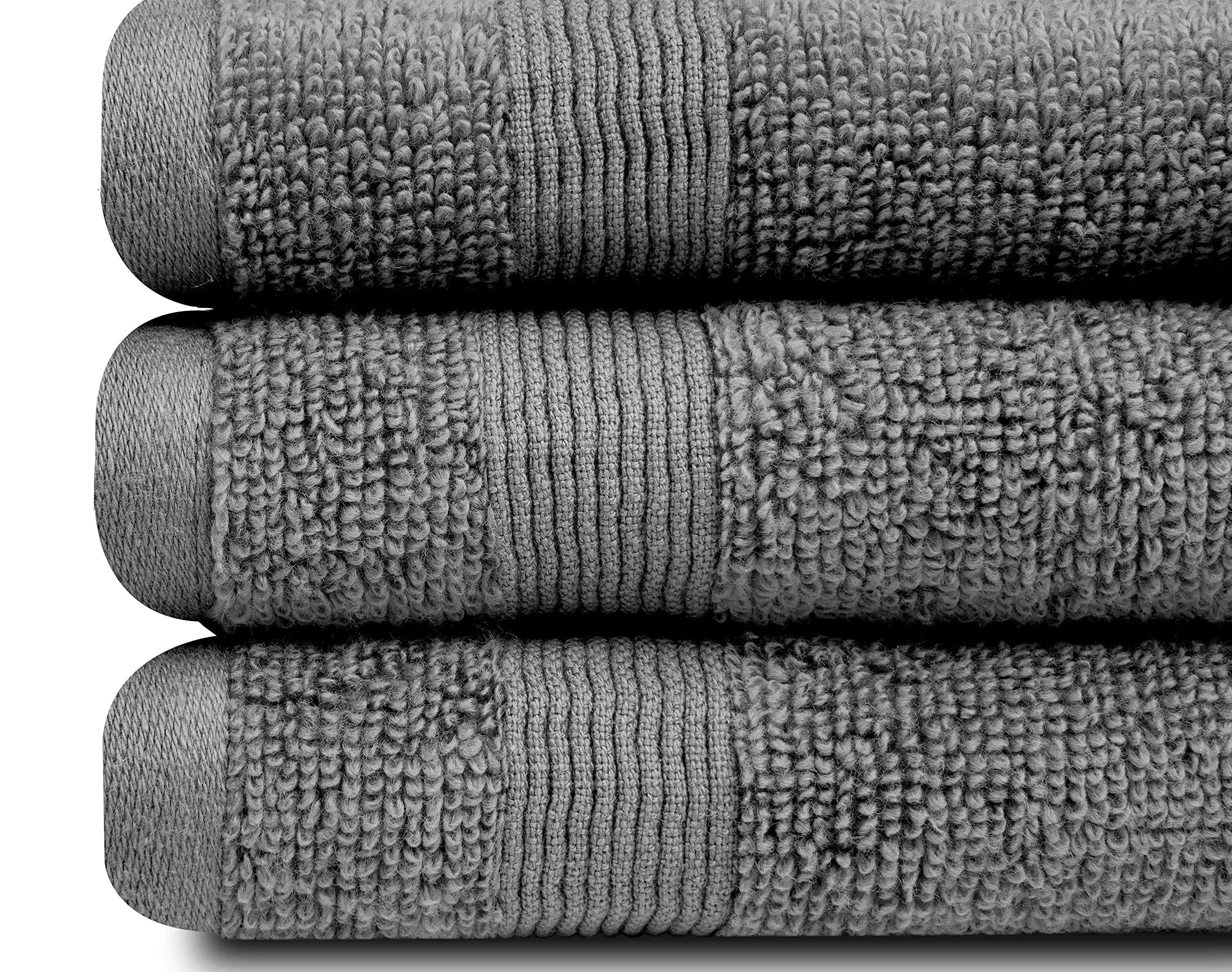 12 Pack Smoke Grey Resort Collection Soft Washcloth Face Body Towel Set 12x12 in