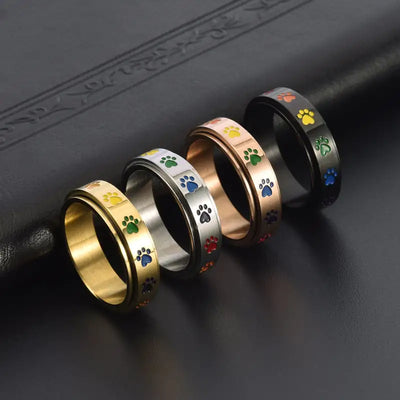 Rainbow Rotatable Stainless Steel Ring for Women Frugal Finds Galore
