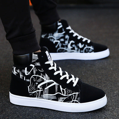 Spring high top shoes Korean Edition men''s shoes Frugal Finds Galore
