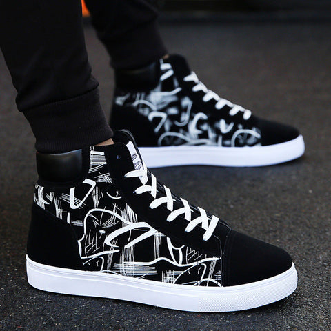 Spring high top shoes Korean Edition men''s shoes Frugal Finds Galore