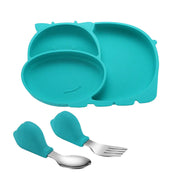 Silicone Baby Feeding Plate with Suction and Utensils Set Frugal Finds Galore