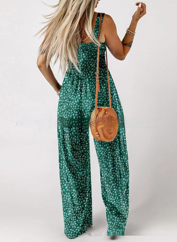 Spaghetti-strap Floral Print Overalls Frugal Finds Galore