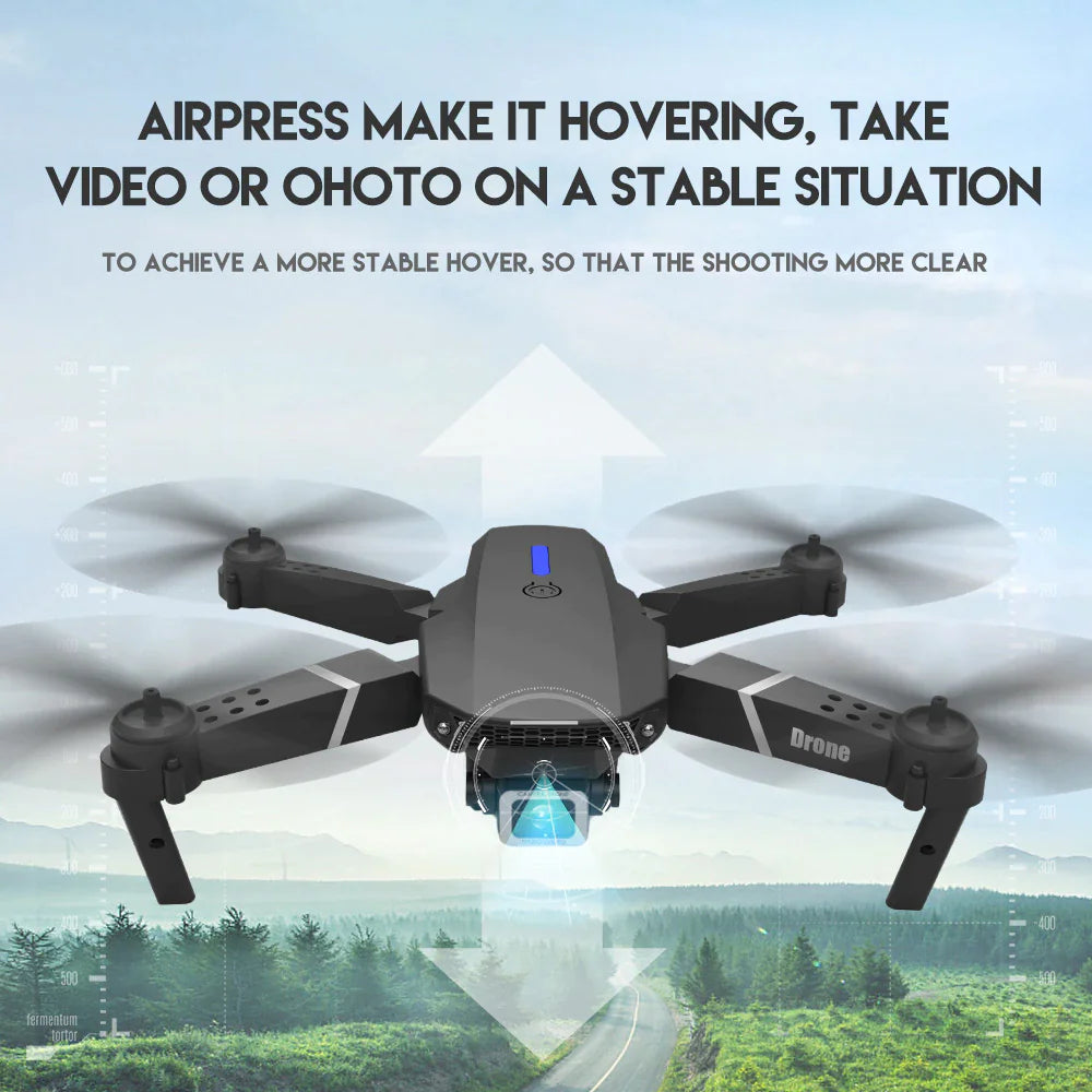 Drone With 4K HD Dual Camera WiFi FPV Foldable Quadcopter +4 Battery