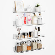 Set of 4 Acrylic Shelves for Wall 15" Adhesive Frugal Finds Galore