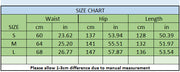 Size chart for the Natalia Dress showing measurements for waist, hip, and length in centimeters and inches for sizes S, M, and L.