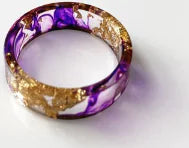 Colorful Handmade Resin Ring with Dried Flowers and Gold Foil Frugal Finds Galore