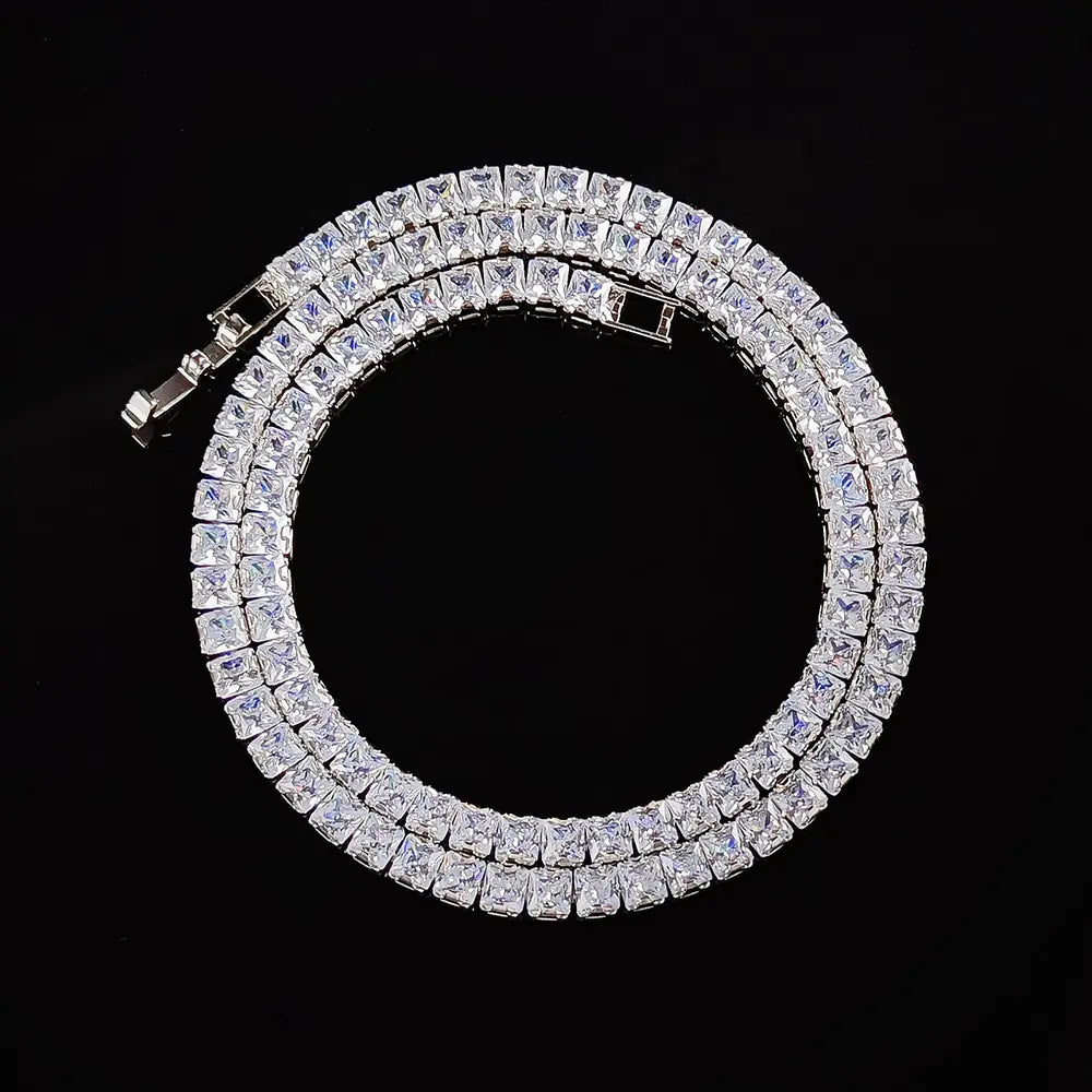 Trendy Square 4mm CZ 45cm Chain