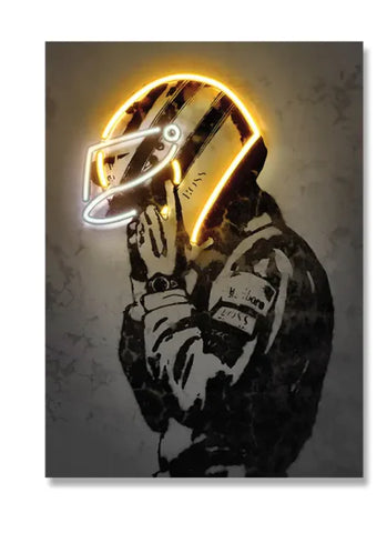 Neon Glow Vintage Helmet Canvas Art Frugal Finds Galore