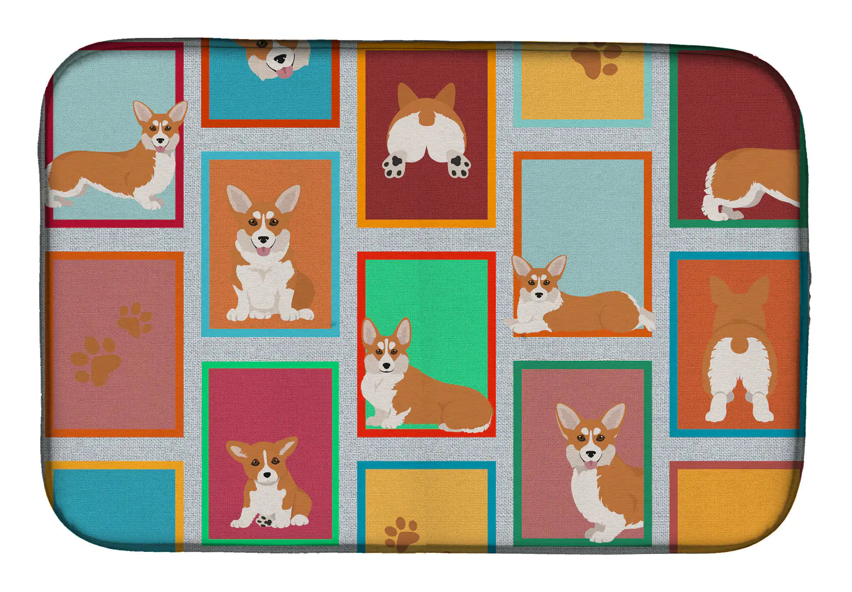 Pembroke Corgi Dish Drying Mat