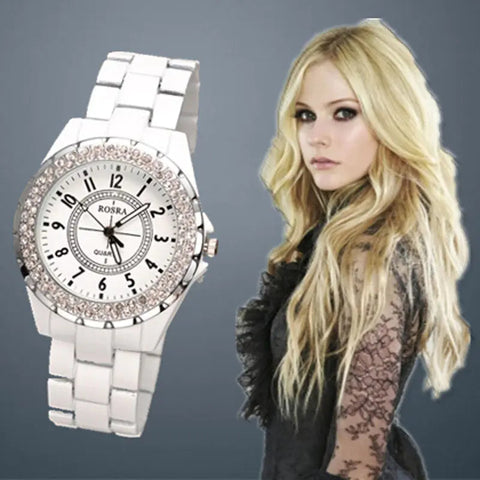 Fashion Round Dial Diamond Women's Watch Frugal Finds Galore
