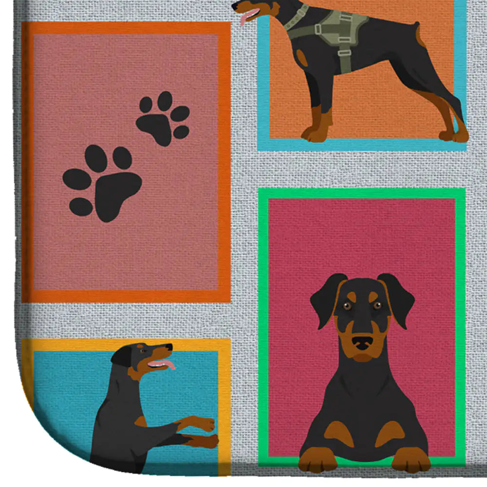 Lots of Doberman Pinscher Dish Drying Mat