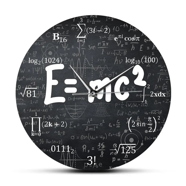 E=mc2 Math Formula Geek Wall Clock