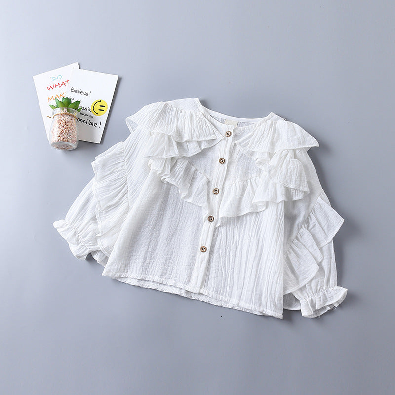 Children's Clothing In a Shirt And Denim Skirt